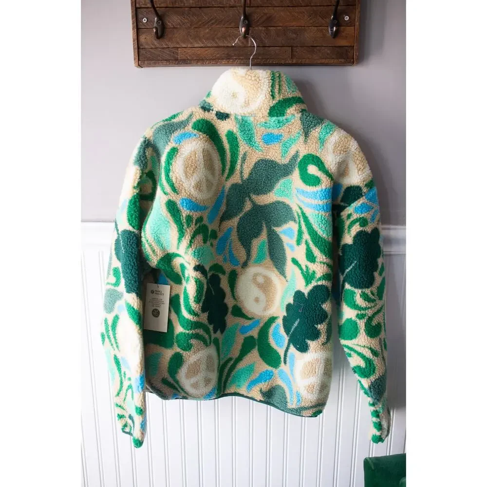 Urban Outfitters Parks Project Peace Leaves Fleece Mock Neck Sweatshirt Large_4